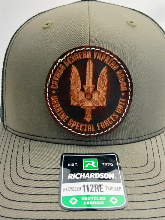 Ukraine Special Forces Leather Patch Olive Richardson 112RE Trucker Hat New War main image 8